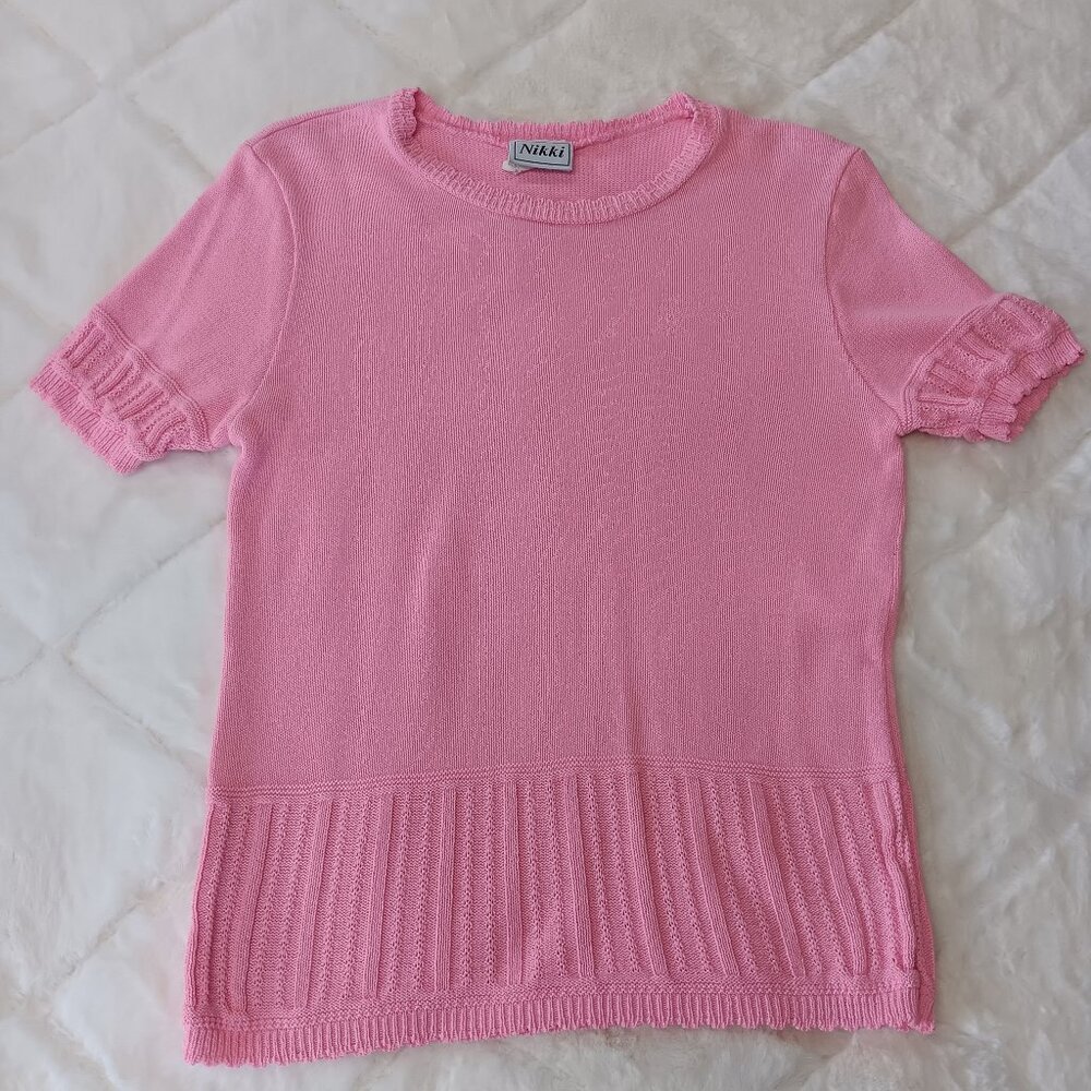 Nikki pink knit top